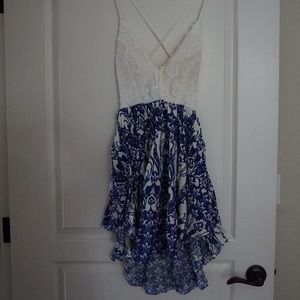 Pepper mayo flowery open backed dress